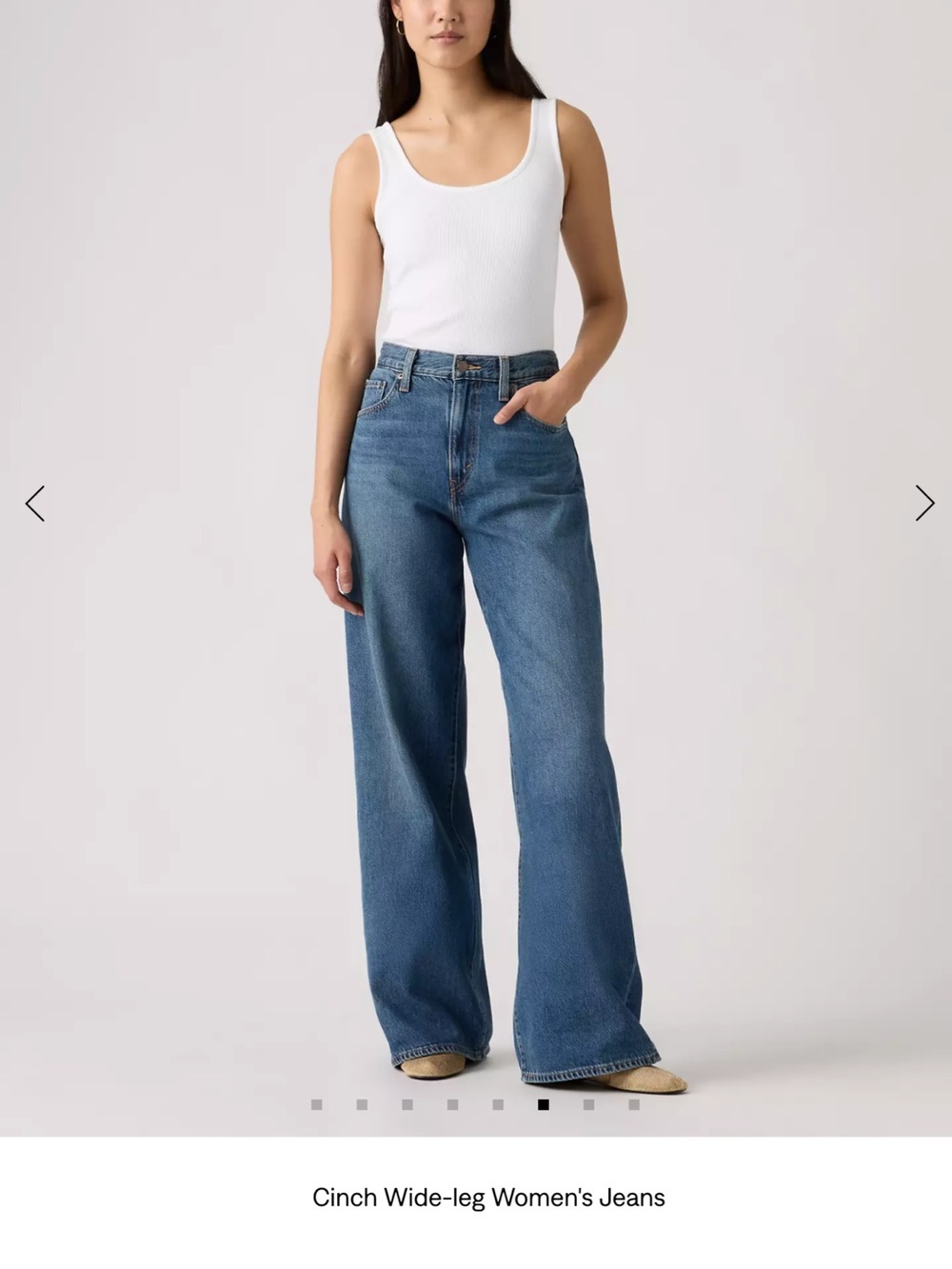 Levi's premium Cinch High-Rise Wide-Leg Jeans in Pass The Parcel dark wash